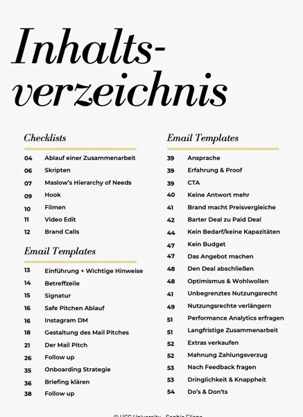 Inhaltsverzeichnis Seite 1